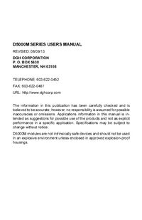 Thumbnail of document Manual - D5100M Modbus Voltage Input Modules